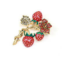 Strawberry Enamel Pin, Fruit Enamel Pins,Vintage Pin, Brooch, Birthday Gift - £27.51 GBP