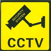 1 CCTV SECURITY SYSTEM bRiGhT yellow Adhesive warning sticker sign 4 1/4... - $456.40 MXN