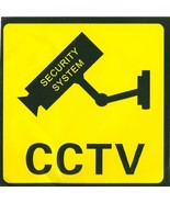 1 CCTV SECURITY SYSTEM bRiGhT yellow Adhesive warning sticker sign 4 1/4... - $450.20 MXN