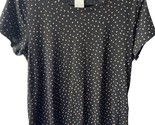 H&amp;M Womens Black Splotch Blouse Size XS Round Neck Cap Sleeve - $12.37