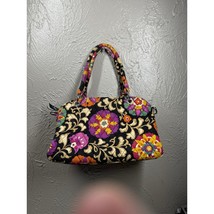 Vera Bradley Black Multi-color Floral Purse Suzani 8.5X12X5 Zipper Closu... - $410.06 MXN