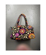 Vera Bradley Black Multi-color Floral Purse Suzani 8.5X12X5 Zipper Closu... - $21.95