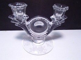 GORGEOUS Duncan Miller Floral Etched Canterbury Double Candle ~~ nice one - $4.99