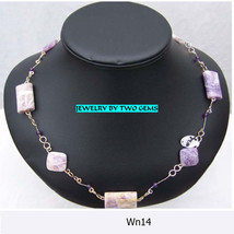 Wn14 14kt gf charoite and amethyst necklace - £64.94 GBP