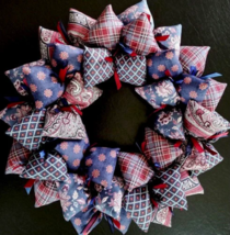 Men&#39;s Tie Looking Fabric Patterns Handmade Handsome Door Decor Wreath for Dads - £39.59 GBP