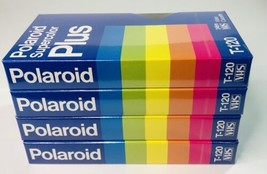 Sealed Polaroid Supercolor Plus T-120 VHS Blank Tapes Lot Of 4 NEW - $12.59