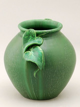 Door Pottery Arts &amp; Crafts Handmade Pottery Matte Green Cottage Charm Vase - £101.94 GBP