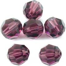 6 Amethyst Round Swarovski Crystal Beads Parts 5000 8mm - £6.60 GBP