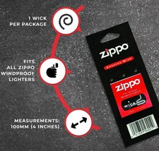 genuine zippo brand WICK oem for all zippo pocket lighters 1FLT 56001 - $15.11