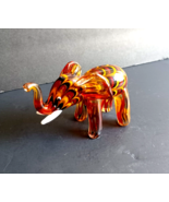Lenox Black Orange &amp; Red Stripe Art Glass Elephant Figurine - £27.61 GBP