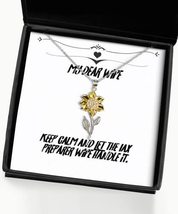 Joke Wife Sunflower Pendant Necklace, Keep Calm and Let The Tax Preparer Wife Ha - £39.03 GBP