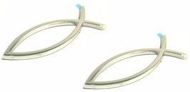 2X 3D Chrome Ichthus Christian Jesus Fish Emblem Decal - any car home boat - $13.85
