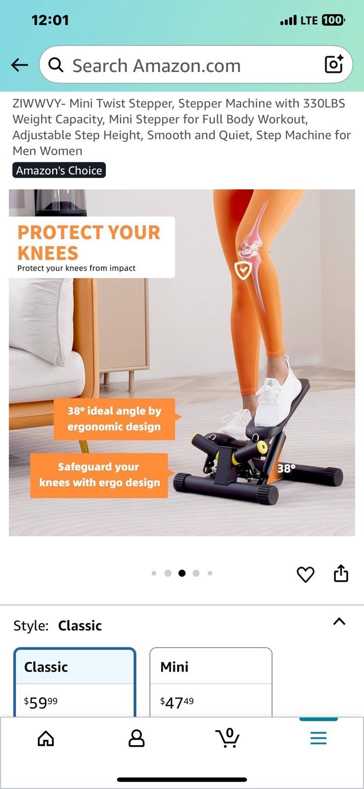 Twist Stepper for Exercise at Home, Mini Stair Stepper with Resistance Bands Item image 5