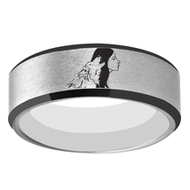 Unique Women with Wolf Design Wolf Girl Ring 8mm Width Tungsten Carbide Ring Wed - £28.33 GBP
