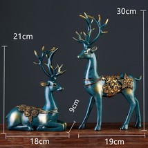 Resin Nordic Deer Head Statue Figurine Home Decor Statues Accessories/Mo... - $74.76