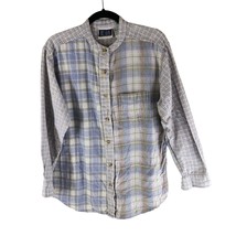 Bill Blass Jeans Womens Vintage Flannel Shirt Cotton Plaid Pocket White Blue M - £11.38 GBP