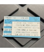 Faith No More Primus The Stone San Francisco CA Concert Ticket Stub Apri... - $17.99