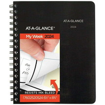 AT-A-GLANCE QuickNotes 2024 Weekly Monthly Planner Black Medium 6 12 x 8 34 - $35.63