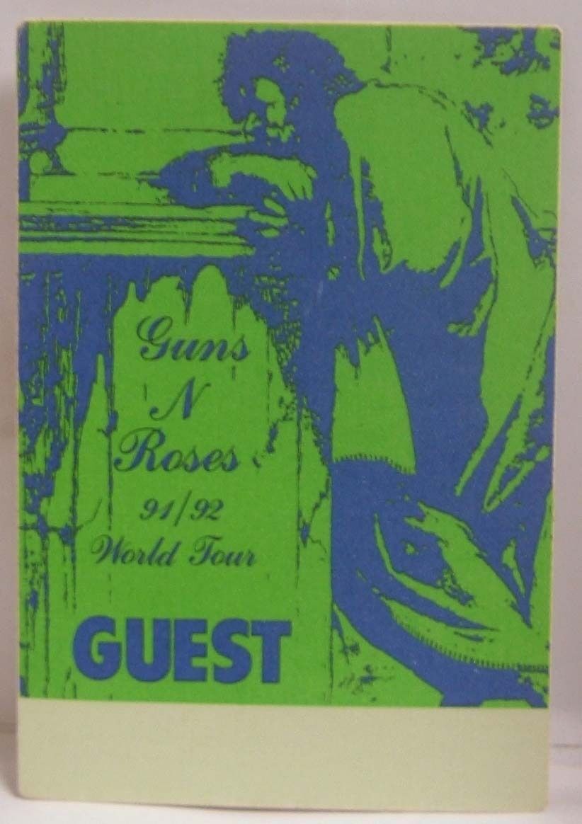 GUNS N ROSES / AXL ROSE / SLASH - ORIGINAL 1991/92 CLOTH BACKSTAGE PASS ... - $12.00