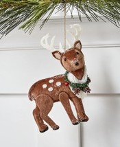 Holiday Lane Santa&#39;s Favorites Fabric Reindeer Christmas Ornament,No Size - £15.57 GBP