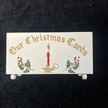 Vintage 1950&#39;s Japan Our Christmas Cards Metal Card Holder Mid century D... - $462.51 MXN