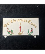 Vintage 1950&#39;s Japan Our Christmas Cards Metal Card Holder Mid century D... - $466.05 MXN