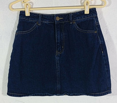Forever 21 Juniors Skirt Medium Blue Jean Denim A Line Dark Wash Pockets Summer - £7.98 GBP