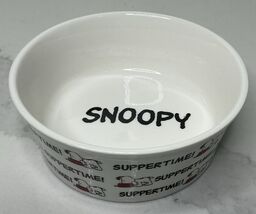 Peanuts Snoopy  Dog Bowl Ceramic Puppy / Dog Dish Suppertime Bowl 5 1/4"... - $16.78