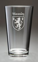 Macauley Irish Coat of Arms Pint Glasses - Set of 4 (Sand Etched) - £54.35 GBP