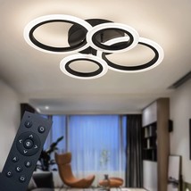 Low Ceiling Living Room Bedroom Shine Luest 34W Led Modern Ceiling Light Black - £83.07 GBP