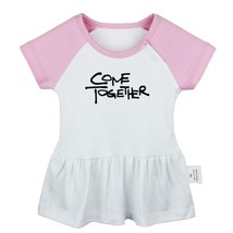 Funny Come Together Newborn Baby Girls Dress Toddler Infant 100% Cotton Clothes - £10.34 GBP