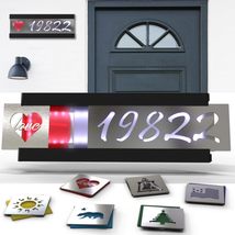 Stainless Steel Changeable Address Sign - Customizable LED Lit Slide A Sign - £138.89 GBP