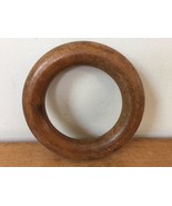 Vtg Anique Primitive Handcarved Maple Hardwood Circle Knitting Sewing To... - £23.89 GBP