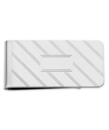 Rhodium-plated Kelly Waters Etched Diagonal Lines Money Clip - $58.78