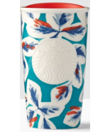 *Starbucks 2016 Teal Leaves Double Wall Traveler Tumbler NEW WITH TAG - £22.32 GBP