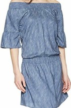 NWT prAna Lenora Blue Sprinkle Off The Shoulder Dress Women’s Size M - £19.49 GBP
