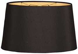 Royal Designs HB-611-10BLK/GL Shallow Oval Hardback Lamp Shade, 8 x 10 x 5.5, Bl - £30.33 GBP