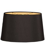 Royal Designs HB-611-10BLK/GL Shallow Oval Hardback Lamp Shade, 8 x 10 x... - £29.98 GBP