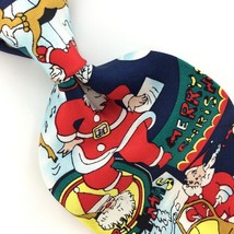 Vintage Cape Cod Santa Reindeer Christmas Silk Men Necktie Tie #XO-94 Excellent - £12.65 GBP