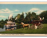 Suwanee Steamer Greenfield Village Dearborn Michigan MI UNP Linen Postca... - £2.32 GBP