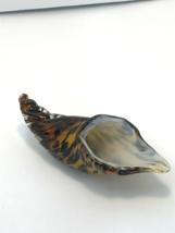 Mid Century Italian Murano Tortoise Shell Patterned Glass Conch Shell Dish - £76.89 GBP