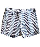 LOFT Original Chino Shorts Blue White Chevron Stripe 5" Inseam Size 0 - $10.00