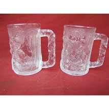 2 VINTAGE 1993 McDONALDS FLINTSTONE Glass Mugs USA &amp; France - $24.74