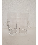 Vintage small clear cylinder glasses with handles - $22.00