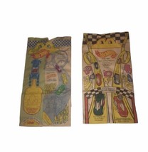 Hot Wheels &amp; Barbie Double Sided 1994 &amp; 1995 Mcdonalds Happy Meal Bag Set Of 2 - £2.72 GBP