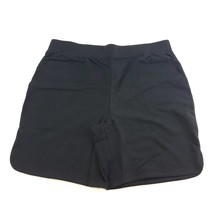 Denim &amp; Co Active A351341 French Terry Pull On Shorts Black 8" Inseam Sz L - $34.99