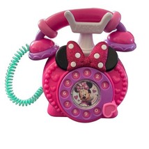 Disney Junior Minnie Mouse Ring Me Rotary Phone Pink Lights &amp; Sounds - £10.08 GBP