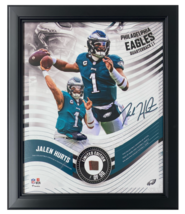 Jalen Hurts Eagles Framed 15&quot; x 17&quot; Game-Used Football Collage LE 1/50 - £209.76 GBP