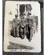 Army 3 Soldiers April 8 1945 WWII Snapshot Black &amp; White Photo 3.25x4.75&quot; - £6.88 GBP