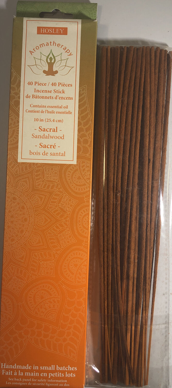 10 in 40pc Hosley Aromatherapy Sandalwood/Sacral Incense Stick From India-SHIP24 - $9.78